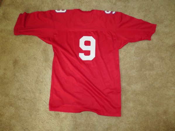 Vintage Fresno State University red Game Used football jersey #9 by Champion