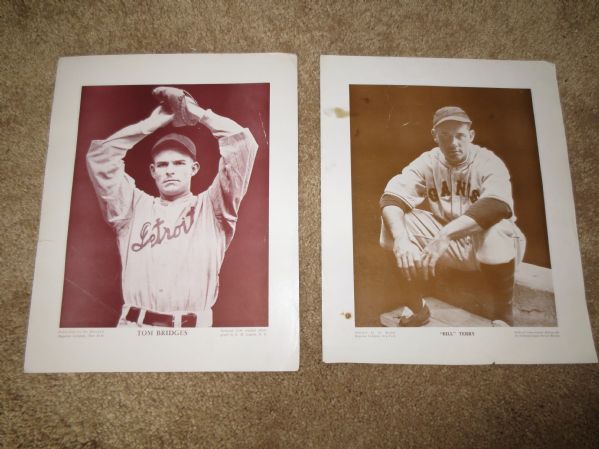 (4) Vintage Baseball Magazine Prints Bill Terry, George Burns, Bridges, Bithorn --2 by Conlin 
