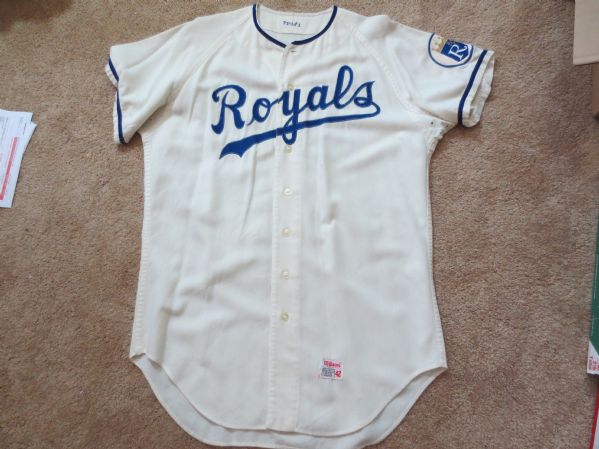 1971 Kansas City Royals game used game worn home flannel jersey Jerry Cram unaltered