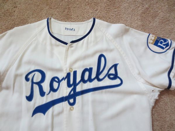 1971 Kansas City Royals game used game worn home flannel jersey Jerry Cram unaltered