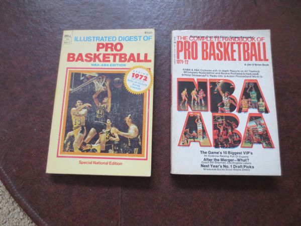 Two ABA and NBA basketball softcover books from 1971-72 