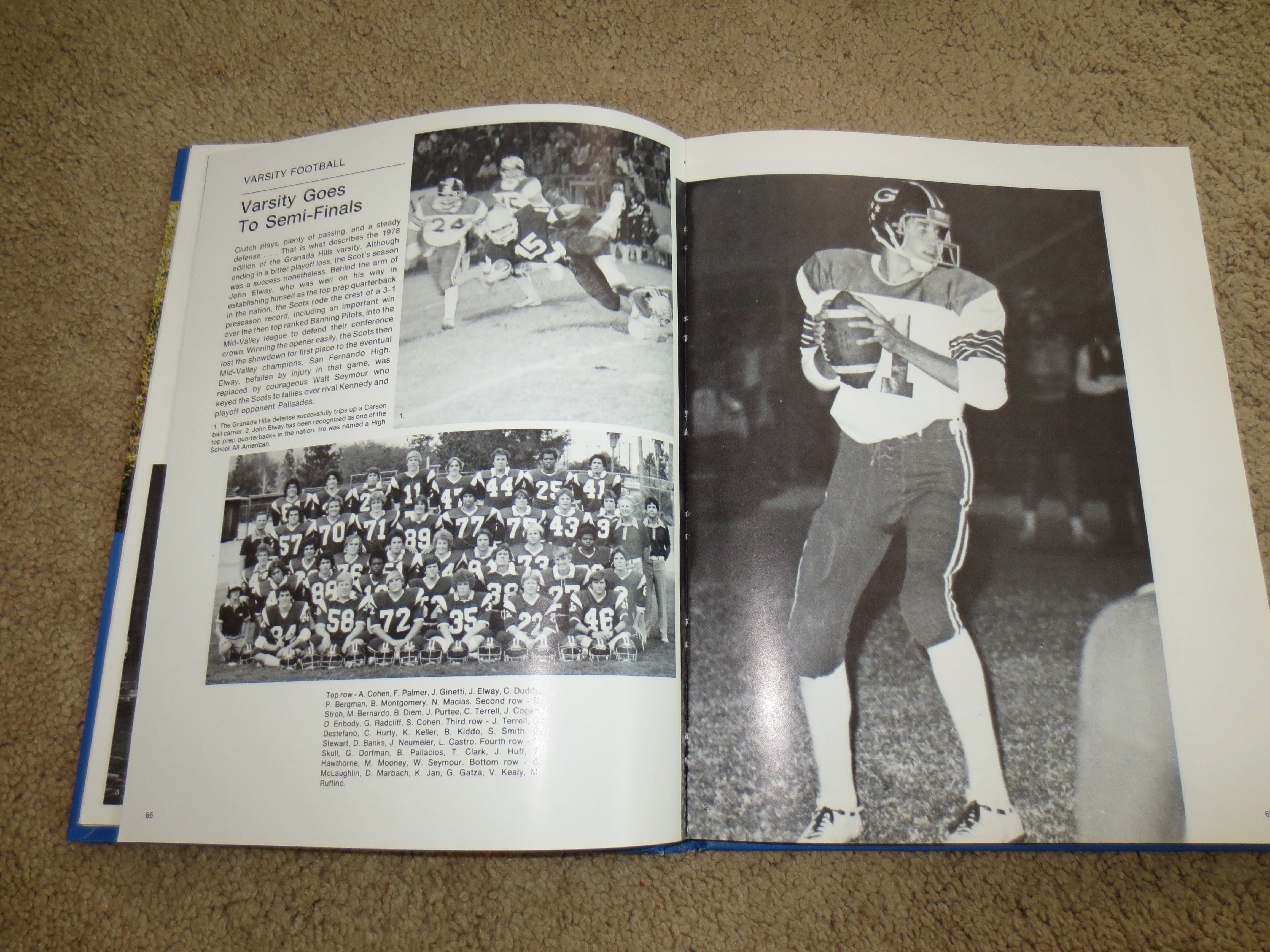 Lot Detail - John Elway NFL HOF Granada Hills, CA High school senior  yearbook RARE