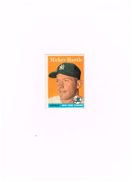 1958 Topps Mickey Mantle Baseball Card #150