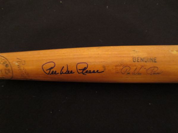 Pee Wee Reese Autographed Baseball Bat Louisville Slugger 125   HOF  34