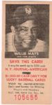 1954 N.Y. Journal-American Willie Mays baseball card   Nice Condition