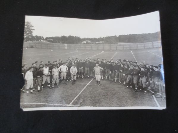 1930 Knute Rockne Notre Dame Football Associated Press Wire Photo  first drill just before his death