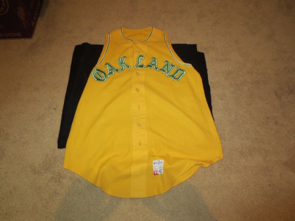 1968 Oakland A's Game Used Flannel Jersey Joe Keough  One Year Style!