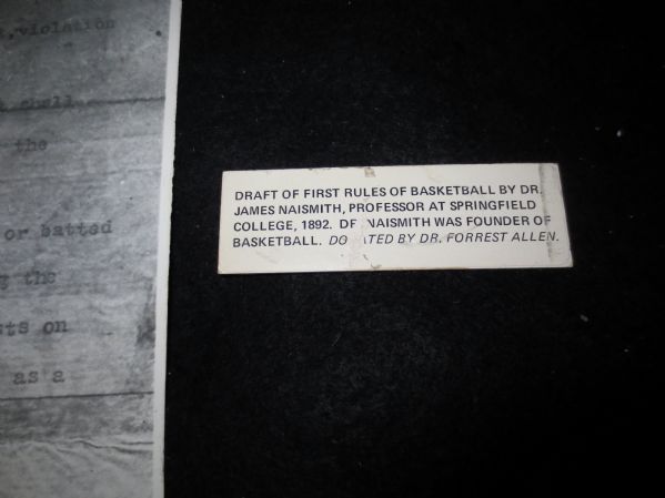First Rules of Basketball Draft Copy--Presented by Dr. Forrest Phog Allen 1949