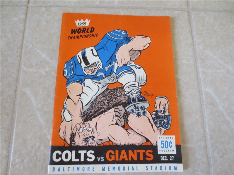 1959 NFL Championship program New York Giants vs. Baltimore Colts  Near Mint condition