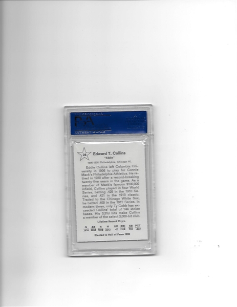 1961 Eddie Collins Golden Press baseball card #28 PSA 9 Mint No Qualifiers SMR=$50