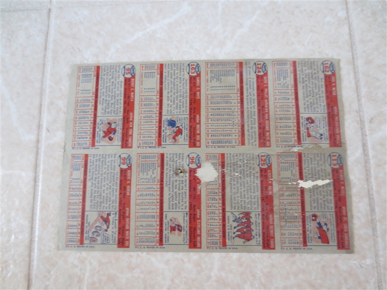 1957 Topps Uncut Sheet with #95 Mickey Mantle & Al Kaline  WOW!
