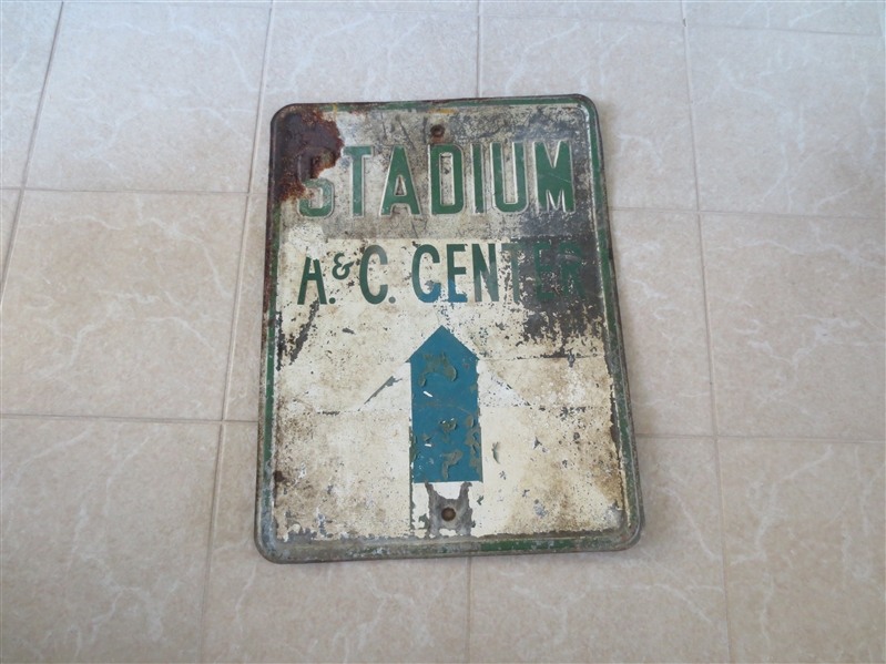 Circa 1960's Notre Dame Football Stadium Metal Sign  16.5 x 24  WOW