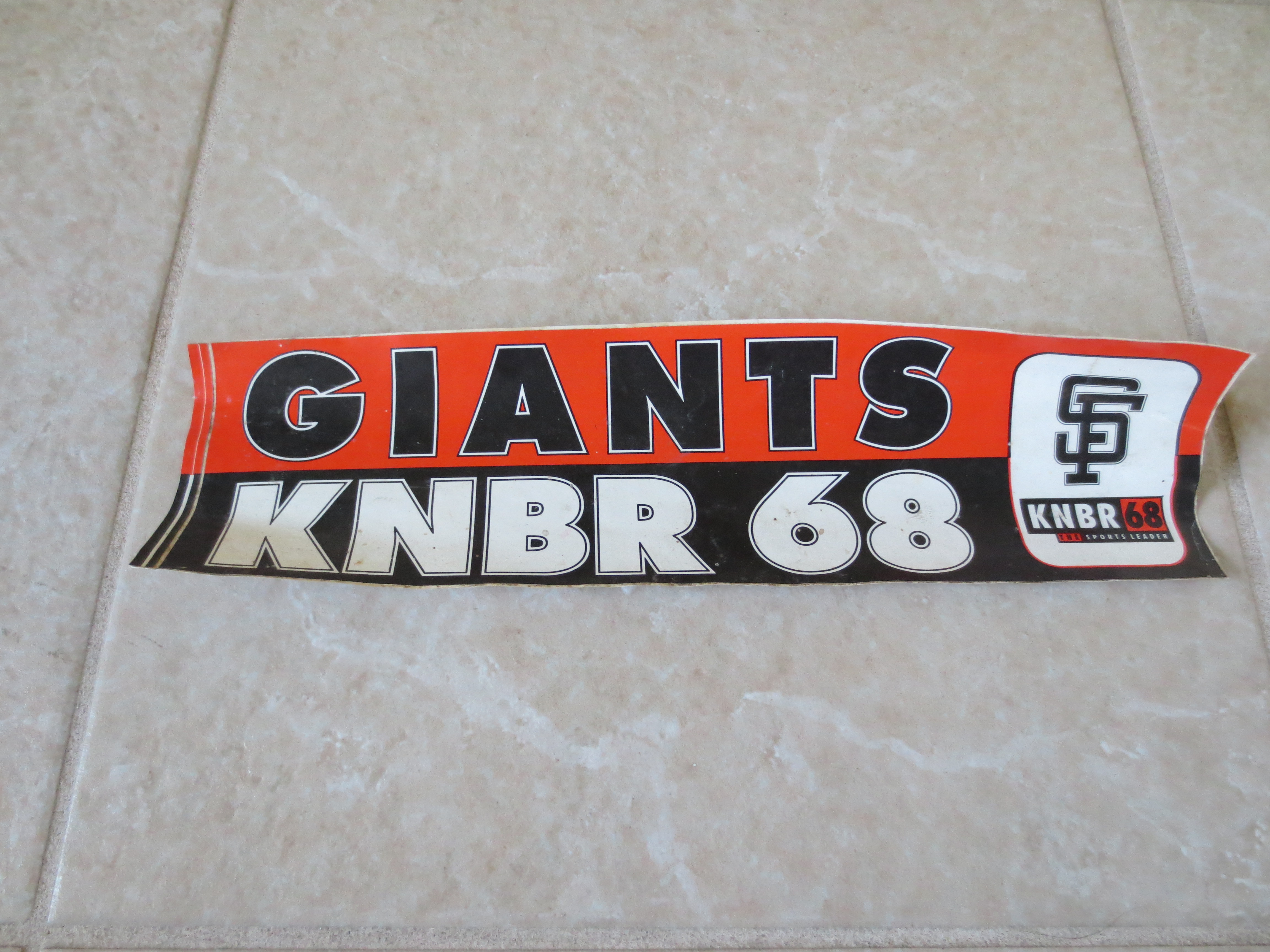 Lot Detail 1993 San Francisco Giants KNBR 68 bumper sticker