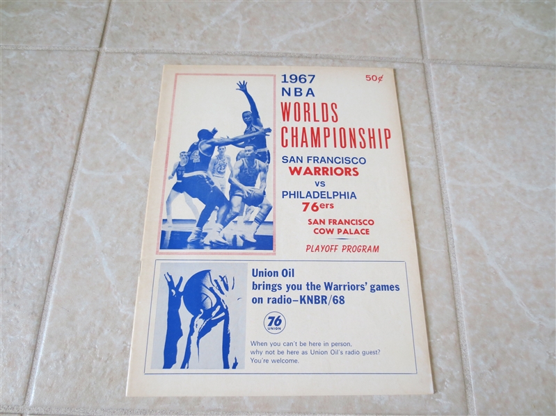 1967 NBA Basketball Championship unscored program Phil. 76ers at Warriors  Rick Barry, Wilt Chamberlain