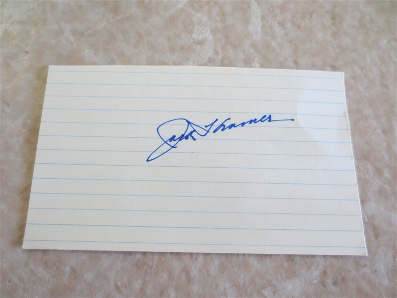 Autographed Jack Kramer New York Giants baseball 3 x 5