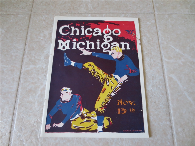 1920 Chicago at Michigan college football program  RARE!