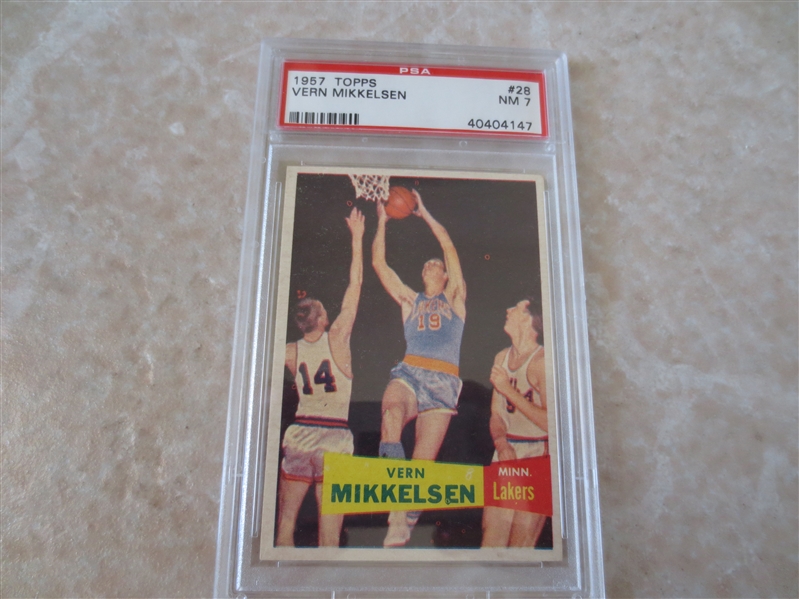 1957 Topps Vern Mikkelsen PSA 7 basketball card   A very nice looking PSA 7