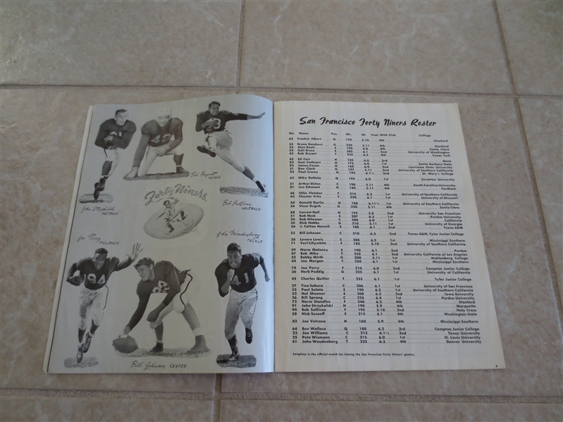 1949 AAFC Football program: Buffalo Bills at San Francisco 49ers Tough!