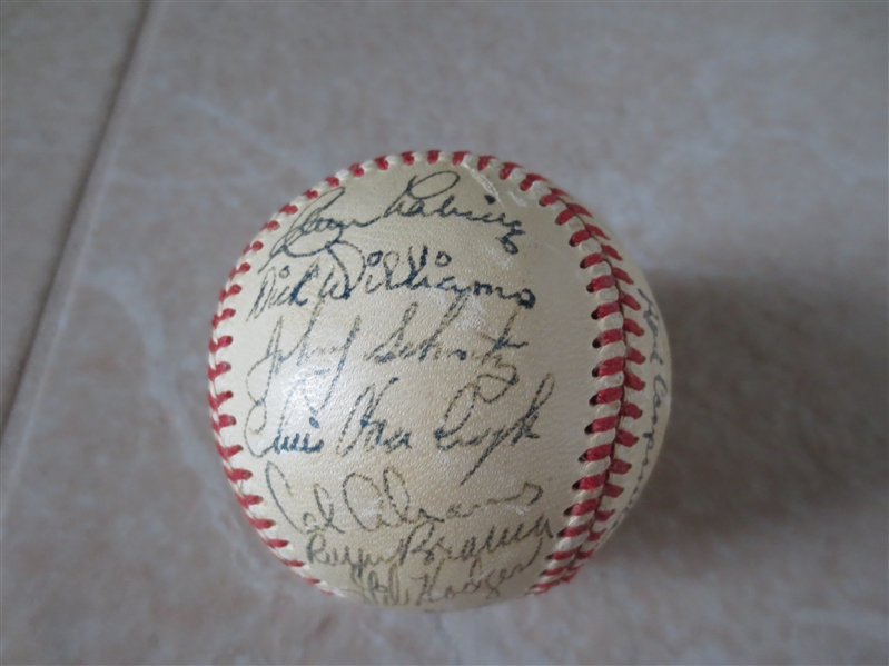 1952 Brooklyn Dodgers Autographed Baseball  25 signatures Jackie Robinson, Pee Wee Reese, Don Newcombe, Gil Hodges, etc.