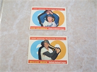 1960 Topps Willie Mays and Don Drysdale Sport Magazine baseball cards