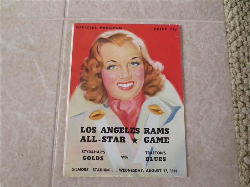 1949 Los Angeles Rams All-Star Game program Stydahar's Golds vs. Trafton's Blues