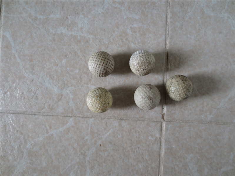 (5) 1920's-1930's Golf Balls  made by Spalding, Victor, Silver King