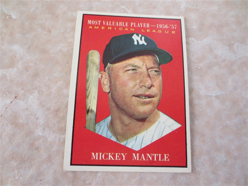 1961 Topps Mickey Mantle MVP #475  Very nice shape!