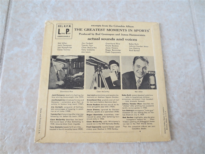 1955 Greatest Moments in Sports Babe Ruth/Lou Gehrig record