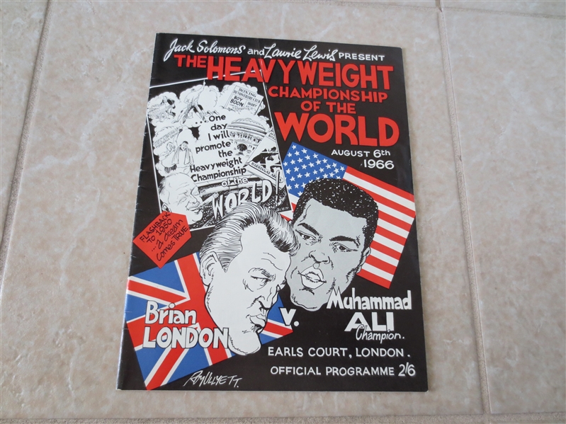 1966 Muhammad Ali vs. Brian London Heavyweight Boxing Championship program from London  RARE!