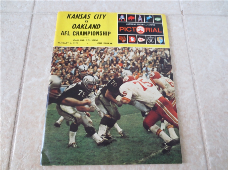 1970 AFL Championship program  Kansas City vs. Oakland