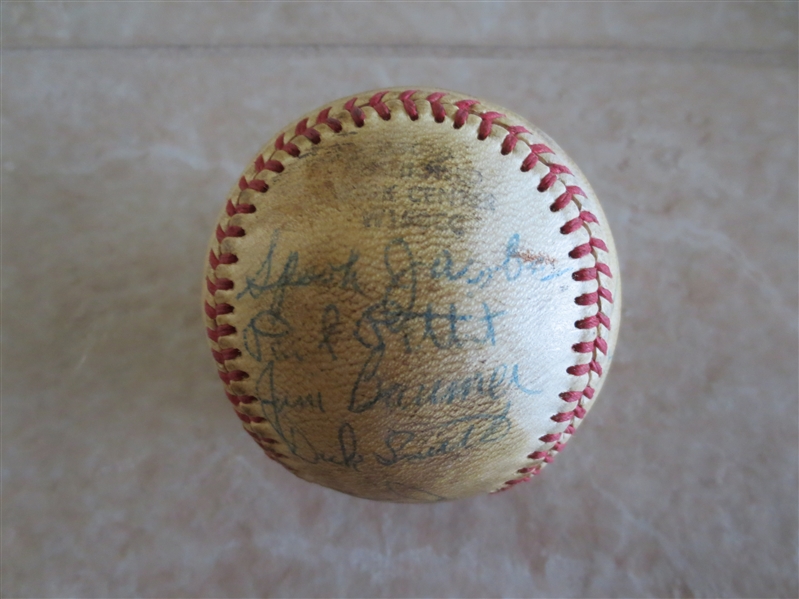 1957 Hollywood Stars PCL baseball with 21 autographs  LAST year in existence!