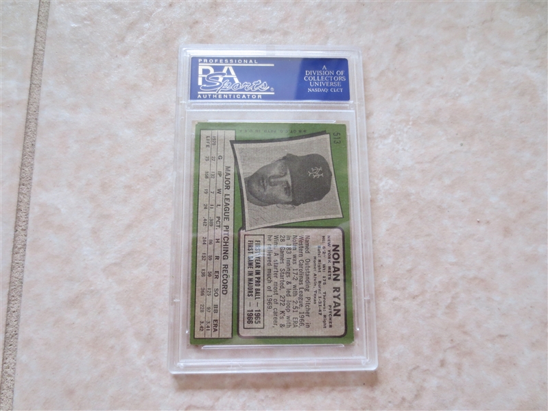 1970 and 1971 Topps Nolan Ryan PSA 5 excellent baseball cards