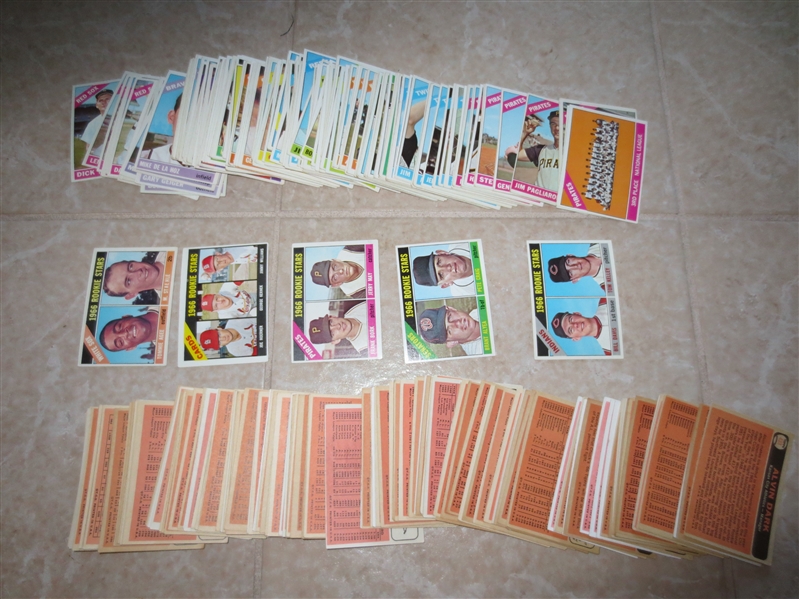 (250) 1966 Topps baseball cards with High numbers, team cards and stars in super condition