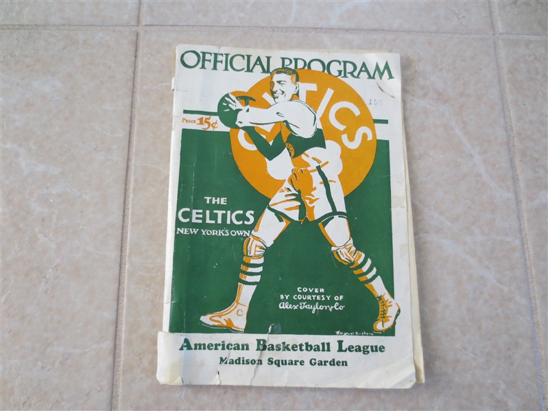 1927-28 New York Celtics ABL Basketball Program/Yearbook  VERY RARE!