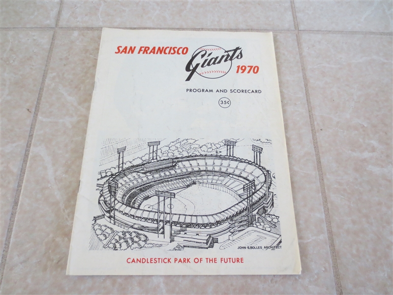 1970 Pittsburgh Pirates at San Francisco Giants scored program  Clemente, Bonds