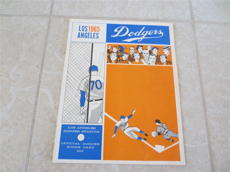 1965 Sandy Koufax wins program Milwaukee Braves at Los Angeles Dodgers
