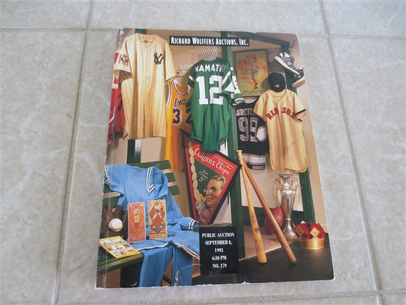 September 1993 Richard Wolffers Auctions Sports Catalog