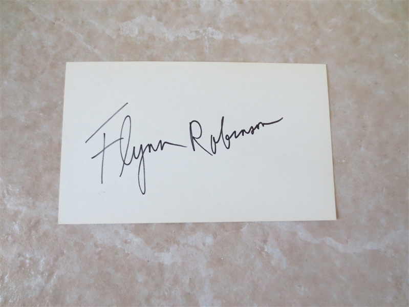 Autographed Flynn Robinson 3 x 5 card Milwaukee Bucks, Los Angeles Lakers