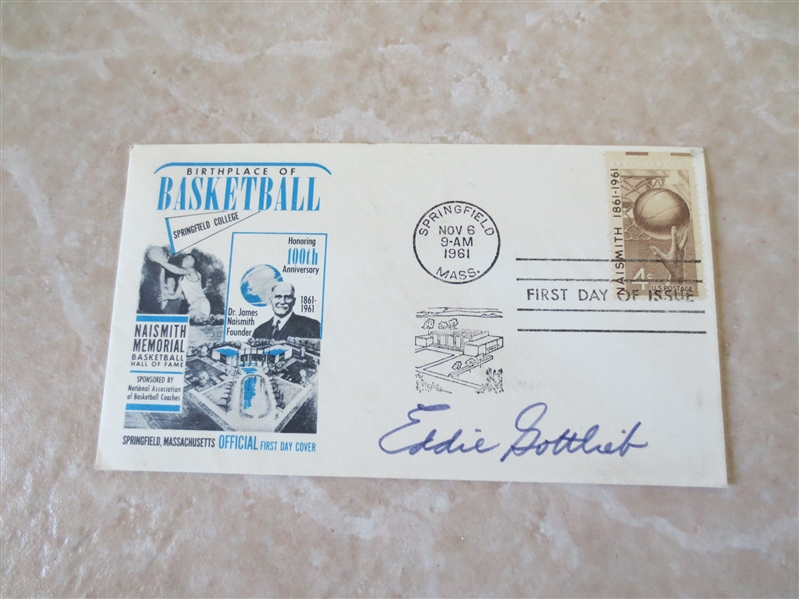 Autographed Eddie Gottlieb 1961 NBA Basketball Hall of Fame Cachet