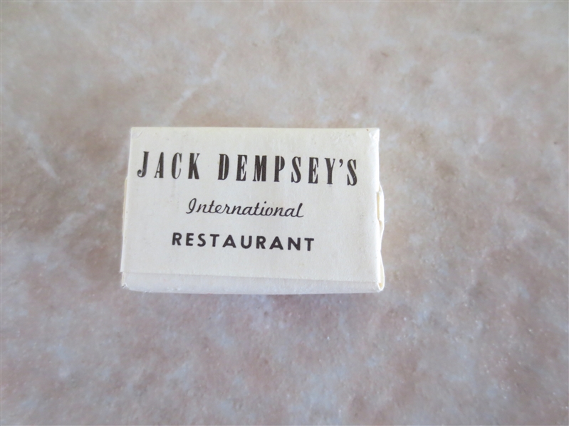1940's Jack Dempsey's International Restaurant Domino Sugar Cube  Boxing advertising