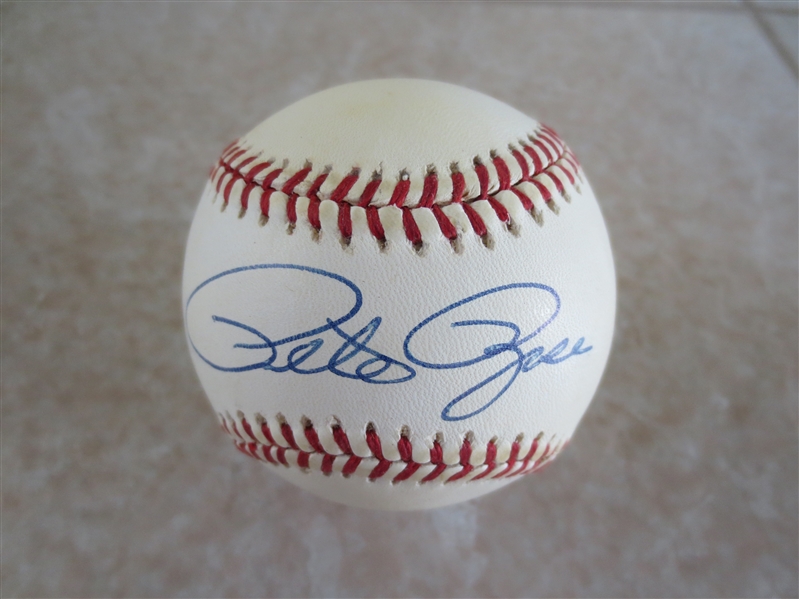 Autographed Pete Rose Rawlings National League William White single signed baseball