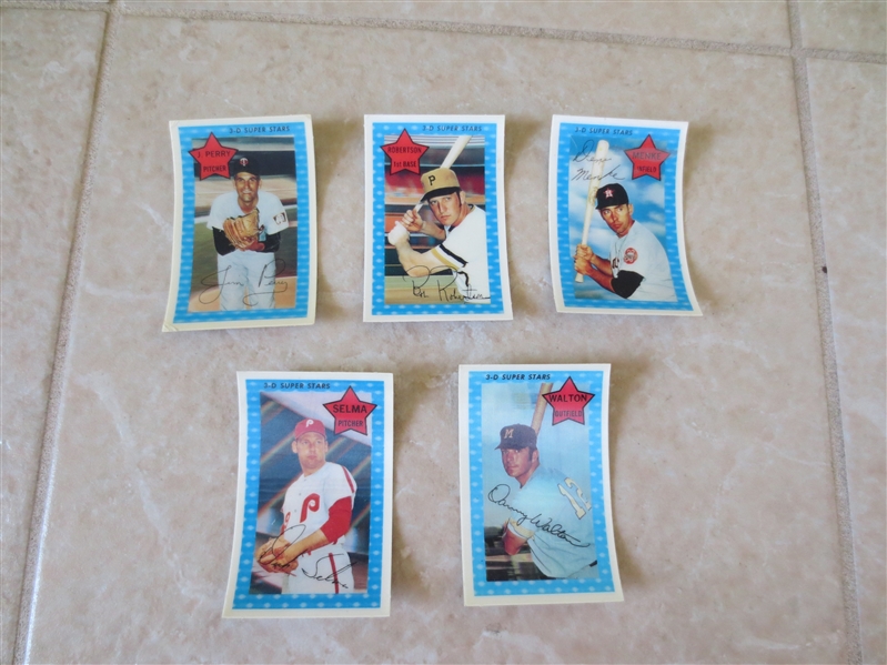 (5) 1971 Kelloggs 3D Baseball cards in very nice shape