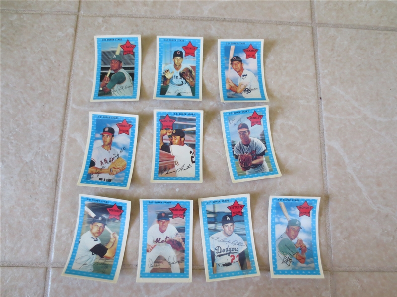 (10) 1971 Kellogg's 3D Baseball Cards in very nice condition  Toughest year for 3D's!