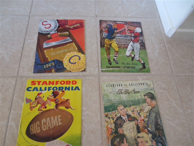 (4) Stanford vs. CAL football programs from 1956, 62, 63, 64  The Big Game