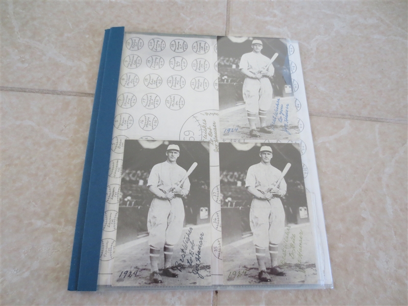 (3) Autographed Joe Hauser 1930, 1933 Minor League Home Run Champion Post cards