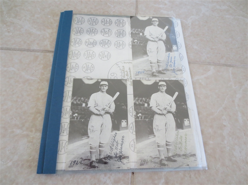 (3) Autographed Joe Hauser 1930, 1933 Minor League Home Run Champion Post cards