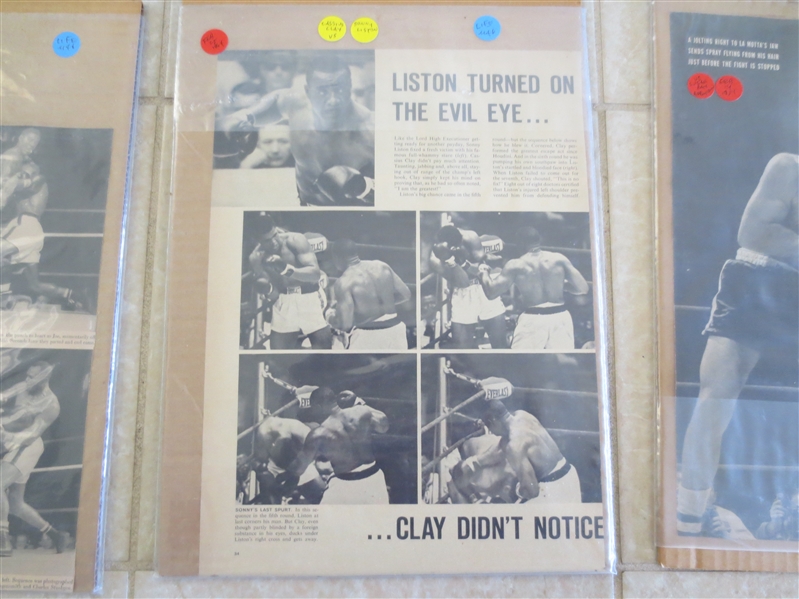 Vintage Boxing Oversized Magazine Clippings Marciano, Clay, Liston, Louis, Marciano, Robinson, plus!
