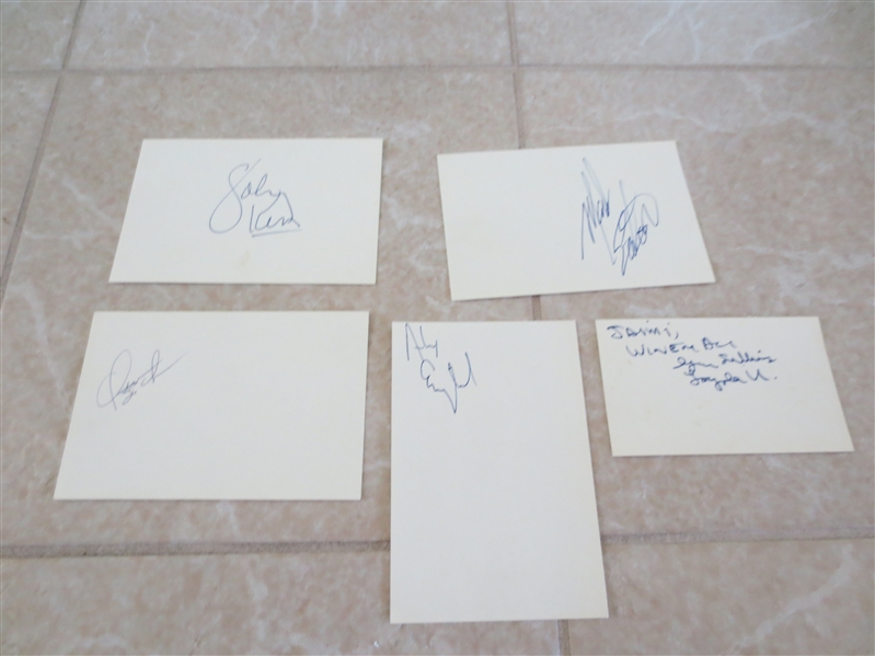 (11) Autographed Basketball Stars and Coaches 3 x 5 cards Alex English, John Lucas, Quentin Daley, Kerr, Ray Meyer plus
