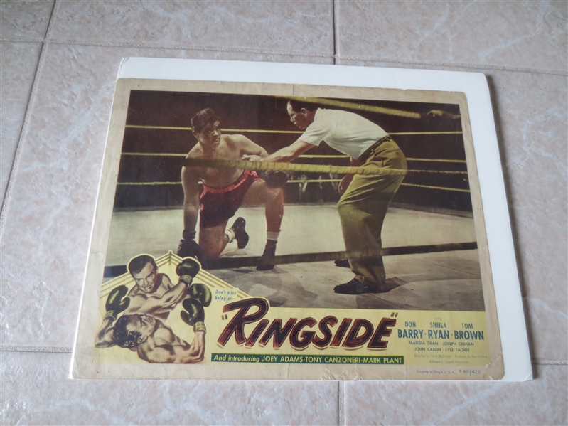 1949 Advertising Broadside for the boxing movie Ringside 11 x 14