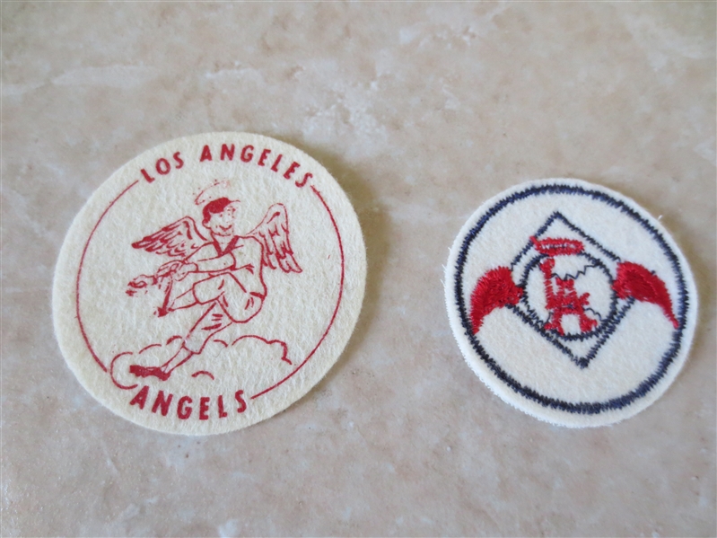 (2) 1961 Los Angeles Angels First Year Baseball Felt Patches